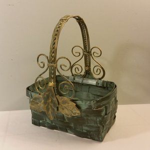 Decorative Wicker Basket w/ metal handle